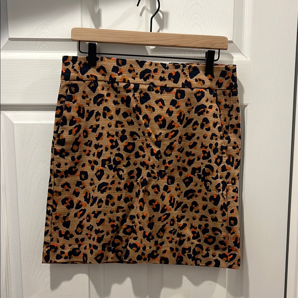Leopard Print Tan Skirt